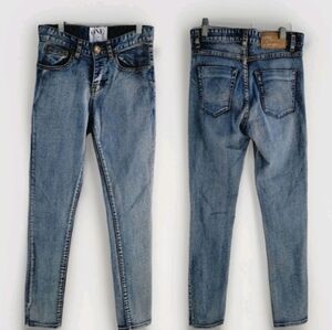 One Teaspoon Size 22 Yard Birds Mid Rise Skinny Long Length Button Fly Jean